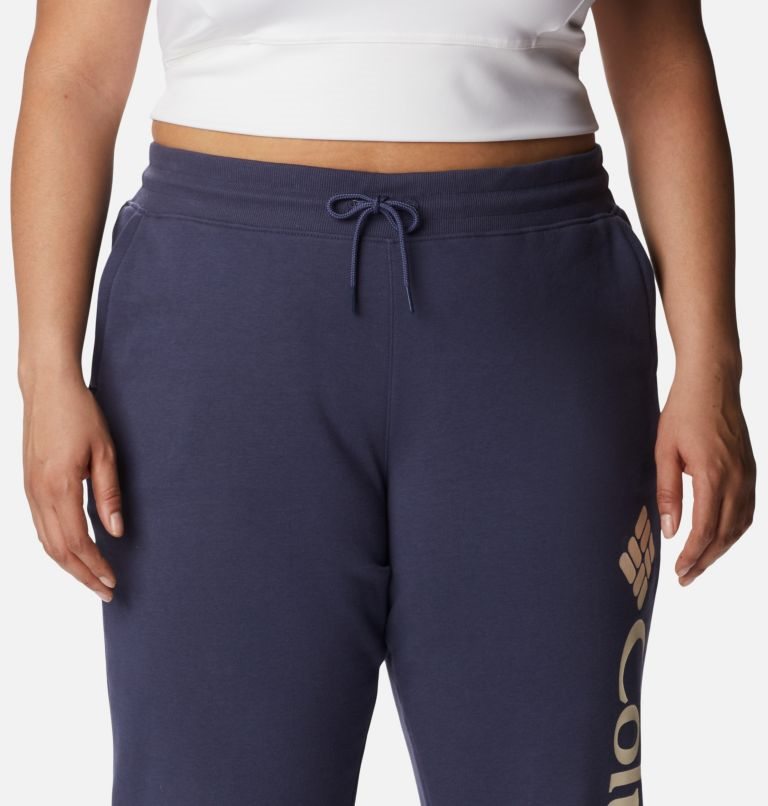 Pantaloni Jogger Columbia Logo Fleece Dama Bleumarin | Plus Size GYM8S7AQ9